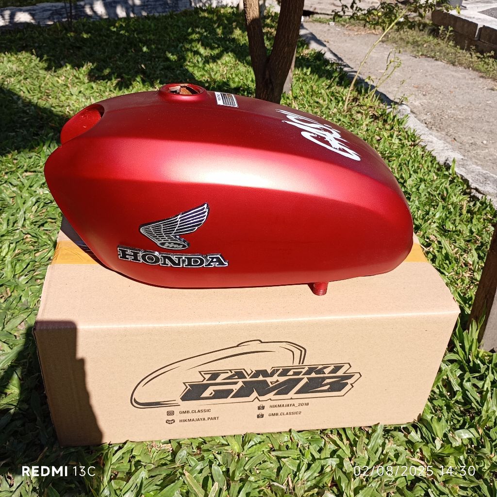 Tangki CB100 GAS Body Tangki CB100 Merah Doff  GAS Bahan Galvanis Tebal Cat Mulus