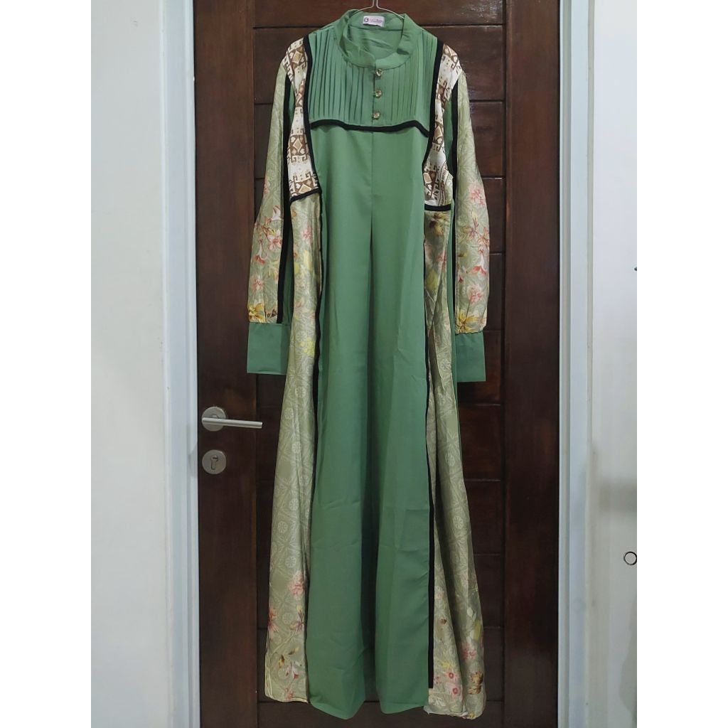 gamis dress abaya silk mix crinkle pl preloved