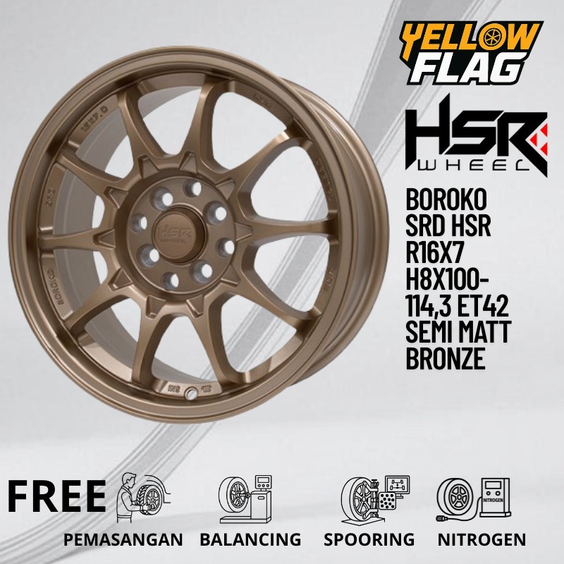 Velg Mobil HSR Wheels TOKYO TE37 HSR R16x7/8,5 Lubang 4X100-114,3  FB/RL