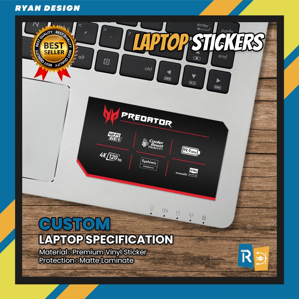Stiker Logo Laptop Stiker Spesifikasi Fitur Laptop Stiker Nvidia RTX GTX Intel Amd (Model 002)