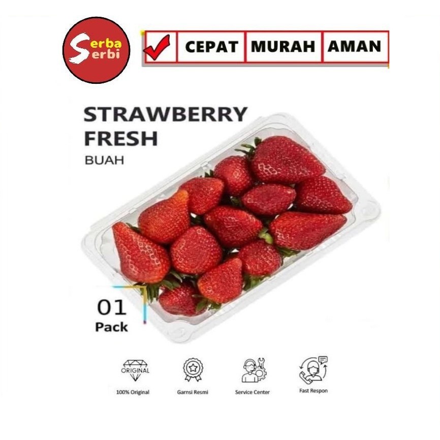 

Strawberry Fresh 250gr - Buah Kualitas Baik - Fresh Strawberry 250 Gram