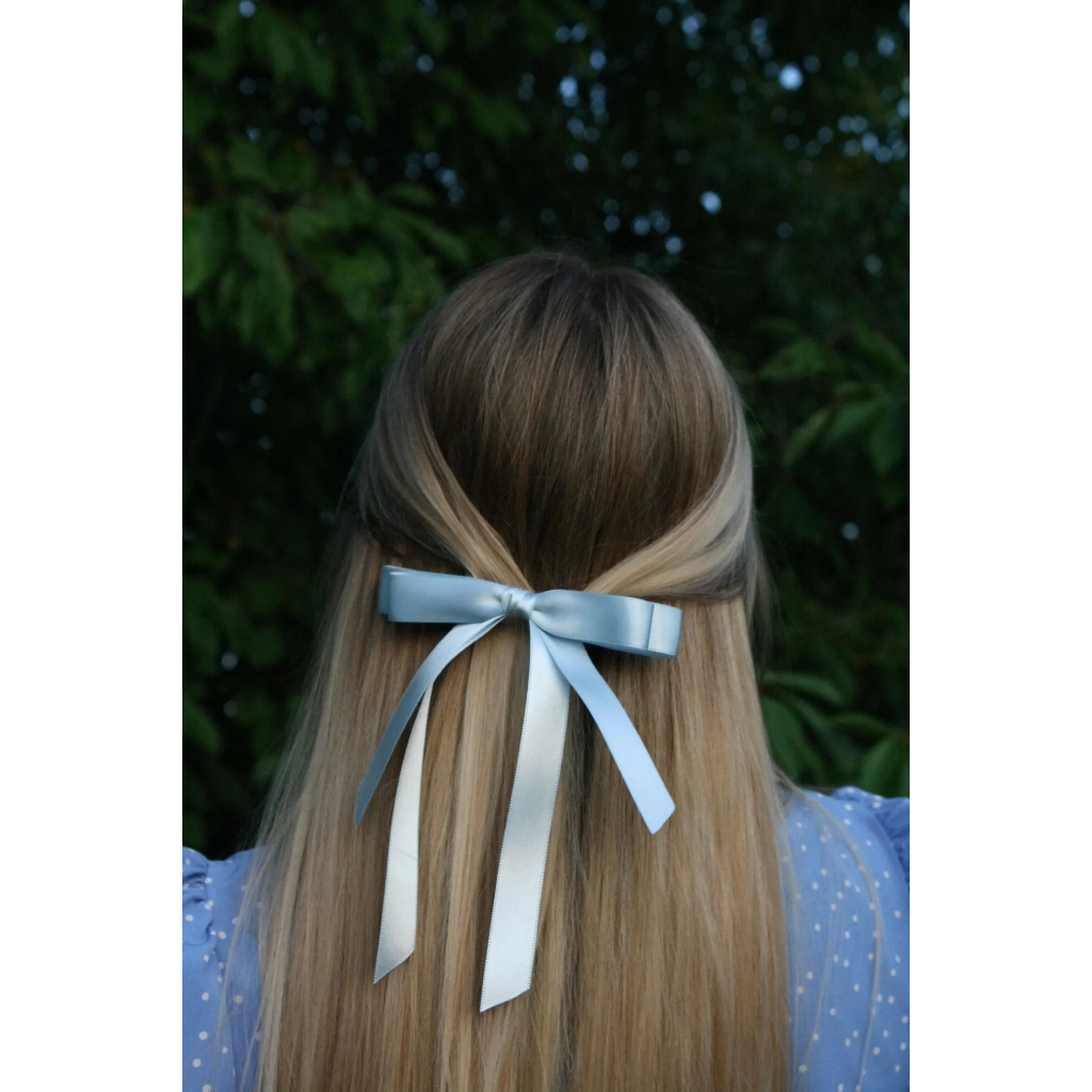 satin Bow Hair Ribbon Bow Clips Multiple Colors