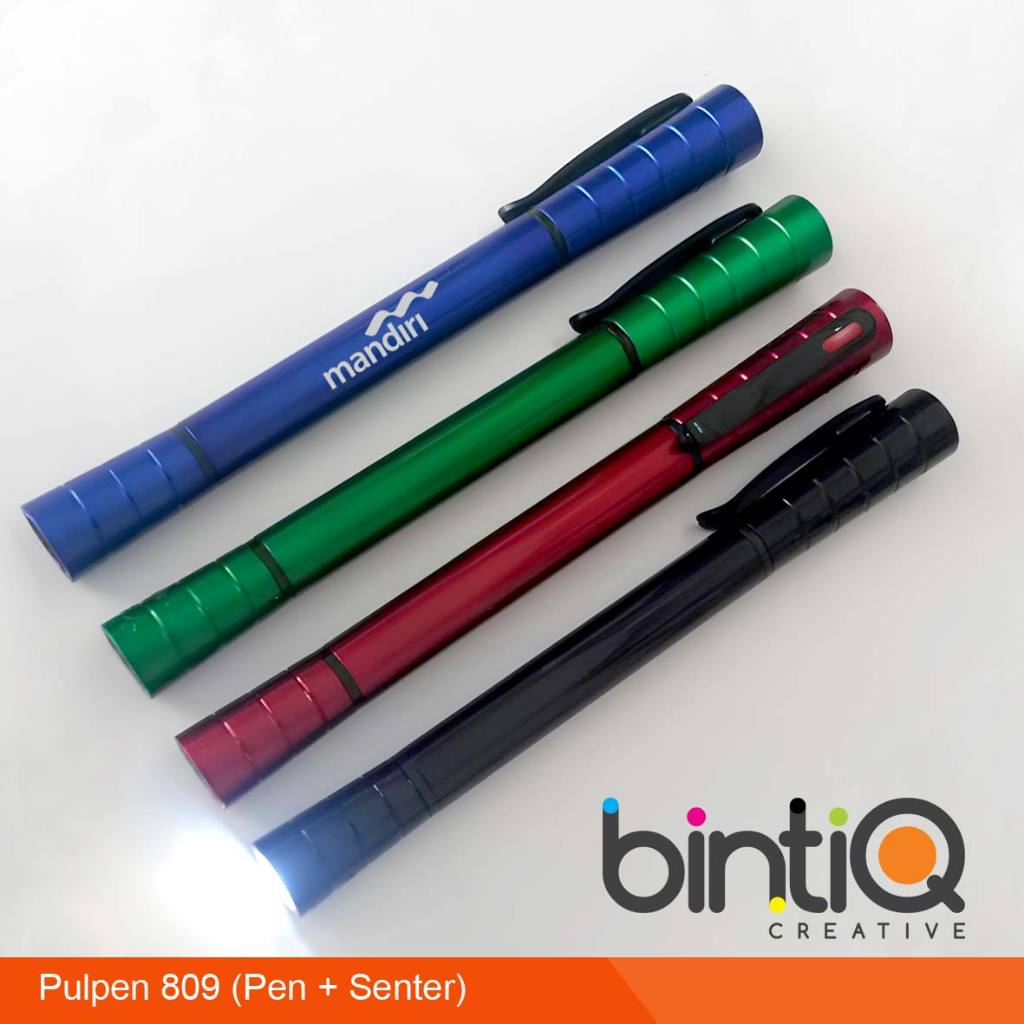 

Souvenir Pulpen Sablon / Pen Senter 809 ( Pen + Senter ) - POLOS