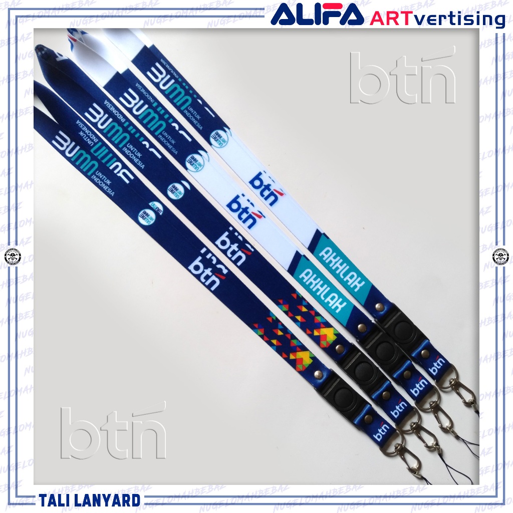 

TALI LANYARD GANTUNGAN ID CARD/HP/KUNCI/DLL.. BUMN AKHLAK BANK BTN