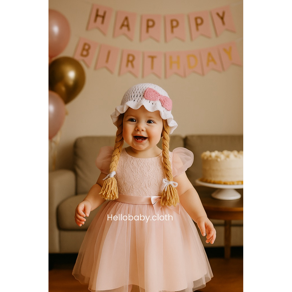 Topi Rajut Kepang PITA/Topi Rajut Anak/Topi Bonet PITA