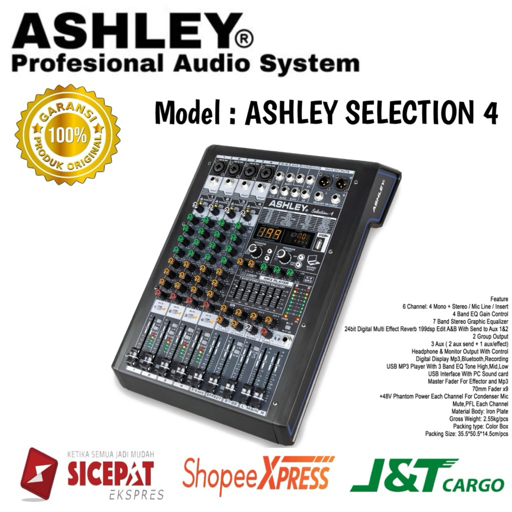 Mixer Ashley Selection 4 Original Mixer Ashley 4 Channel Bluetooth usb