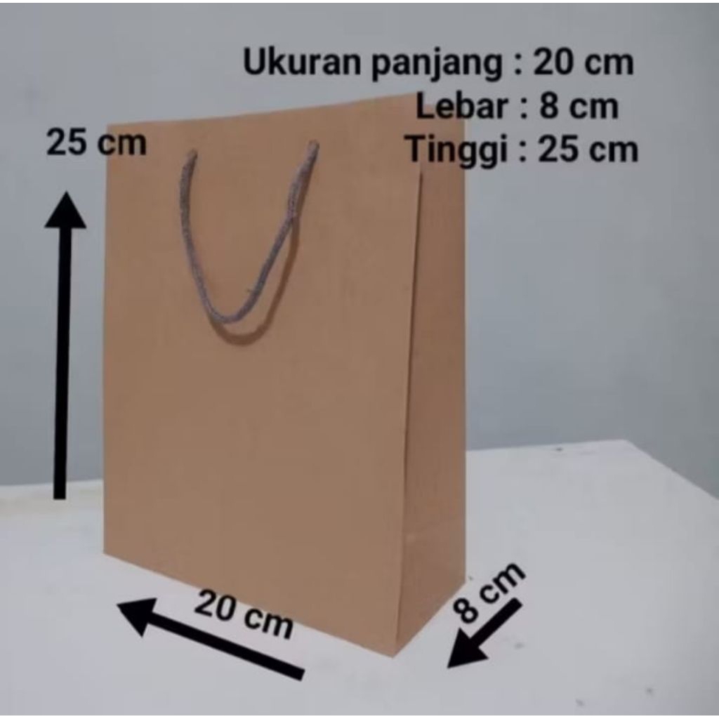 

paper bag murah paper bag polos paper bag R6 kecil 20x8x25