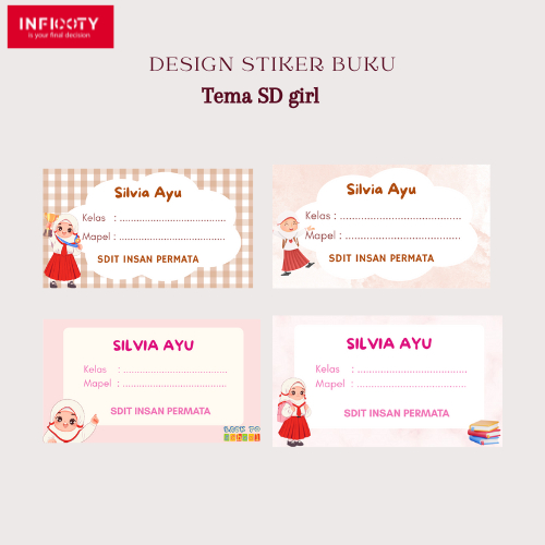 

{20 PCS} Sticker Buku Mapel Anak SD / Stiker label nama buku Anak SD / Stiker label custom Nama Anak SD