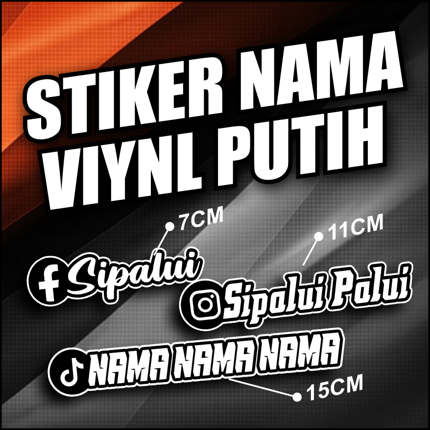 

stiker nama instagram nama tiktok nomor wa cetak viynl uv