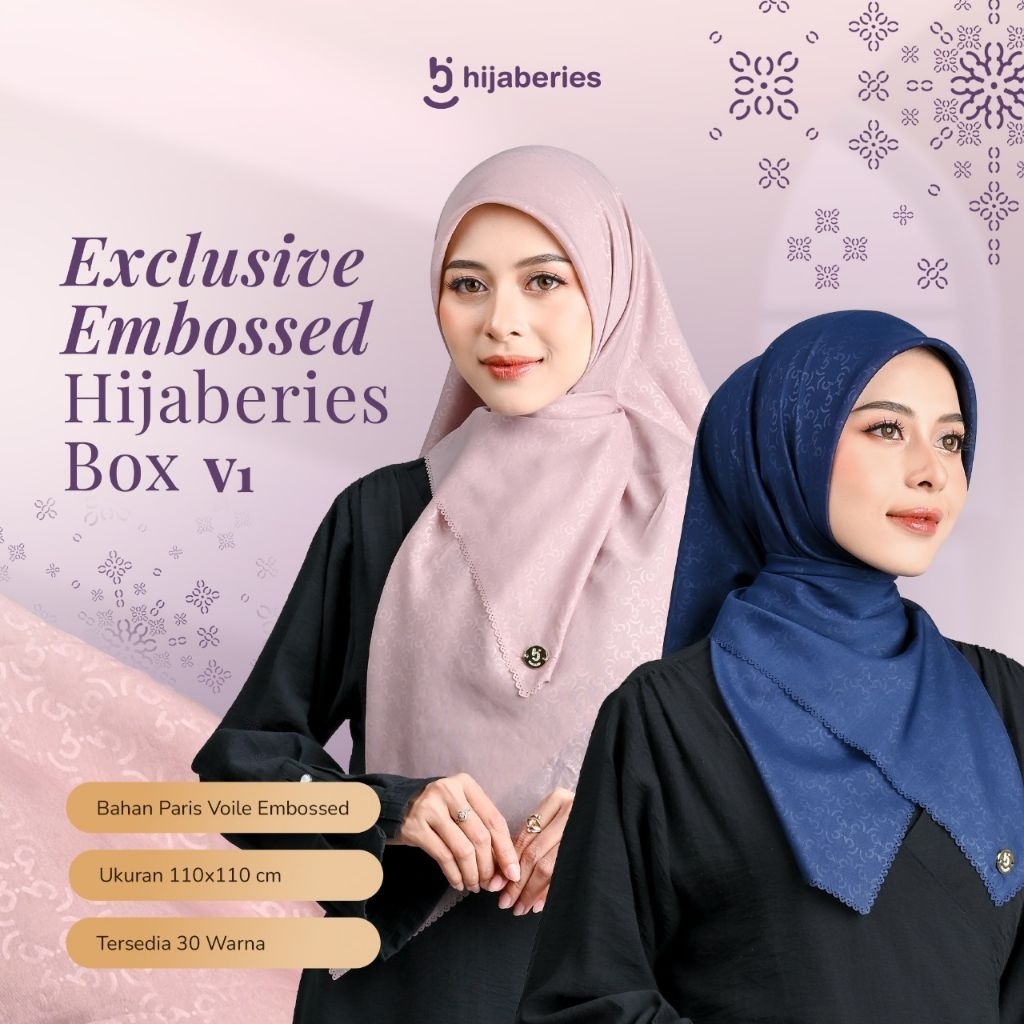 Hijaberies - Hijab segi empat EXCLUSIVE embossed monogran (exclusive box)