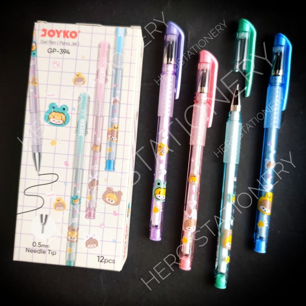 

Pen gel fancy animal imut joyko 0.5 mm GP-394 . 12 unit