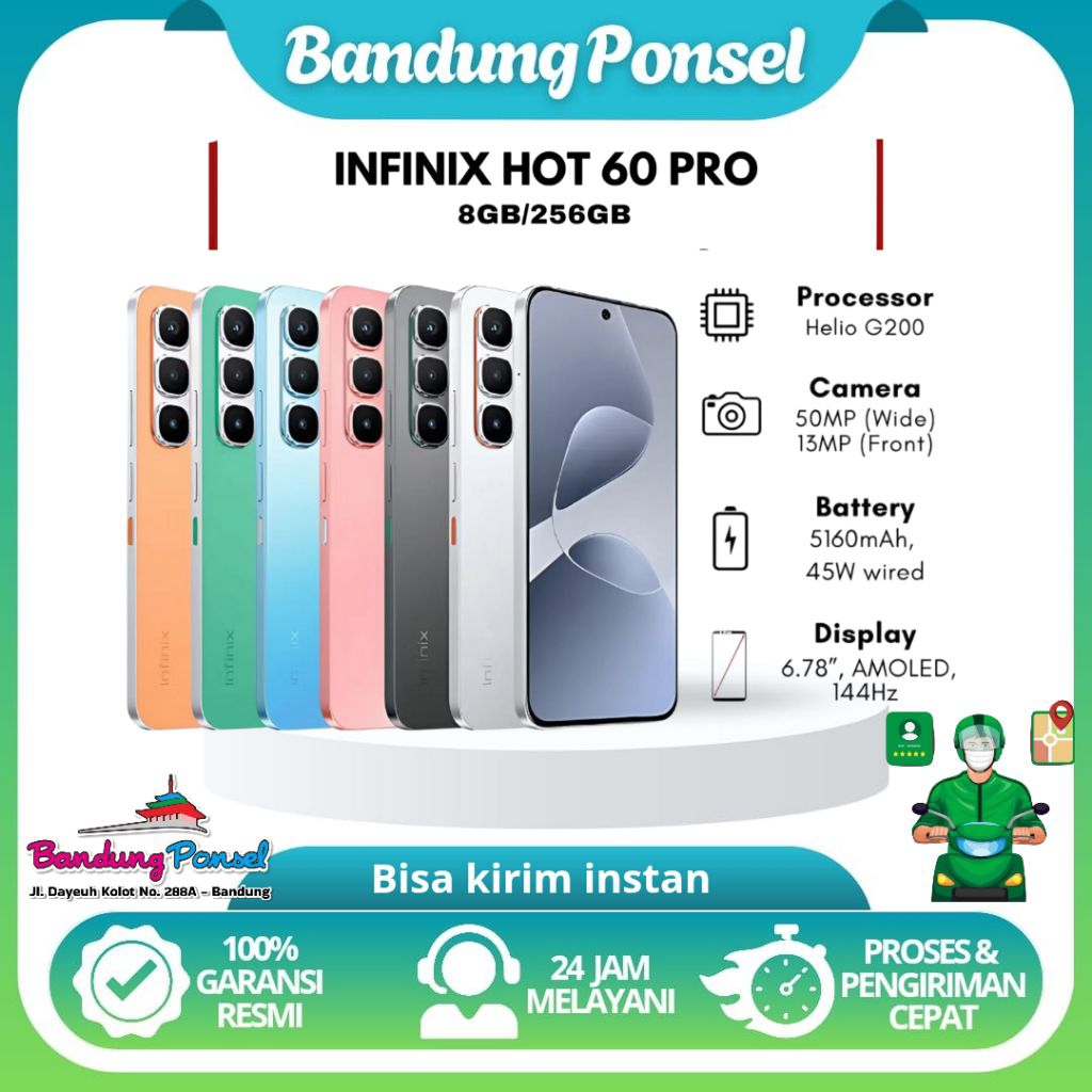 Infinik Hot 60 Pro 8/256 Gb 45w Fastcharge Amoled  mediatek G200 Garansi resmi