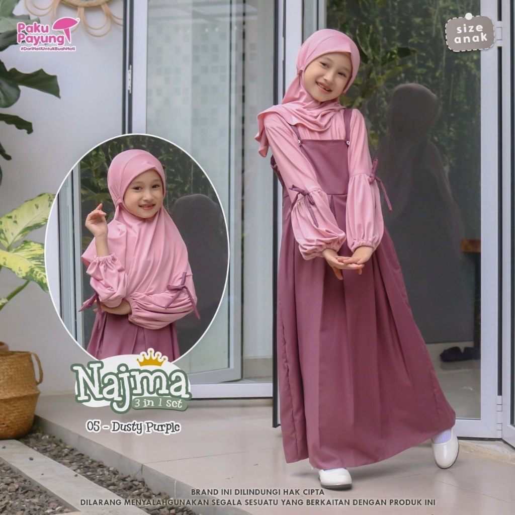 Paku Payung Set Baju Muslim Anak Najma