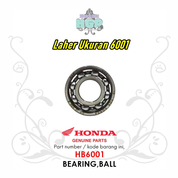 HB6001 - Bearing, Laher Ukuran Noken As 6001 Original AHM