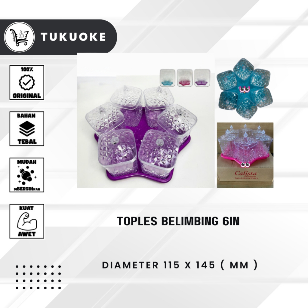 CALISTA TOPLES AKRILIK 5IN1 CALISTA 5 LIMA DAUN / 6 ENAM DAUN AKRILIK TEBAL OENTOENG TOPLES LEBARAN/