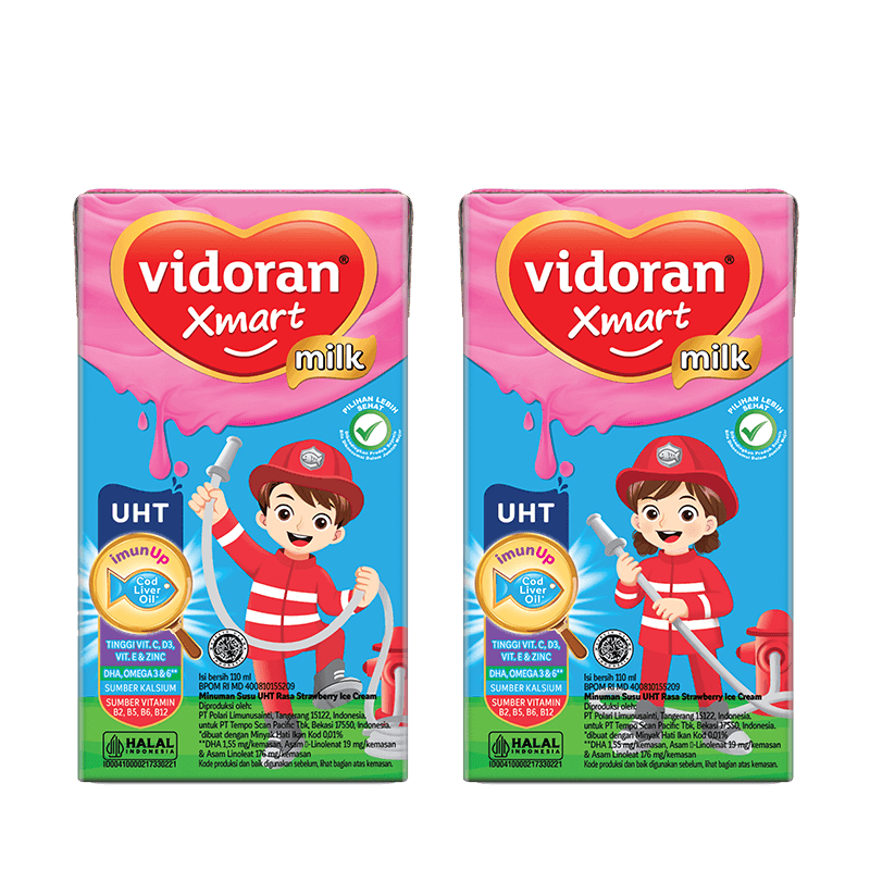 

Vidoran Xmart Milk UHT Rasa Strawbery 110 ml