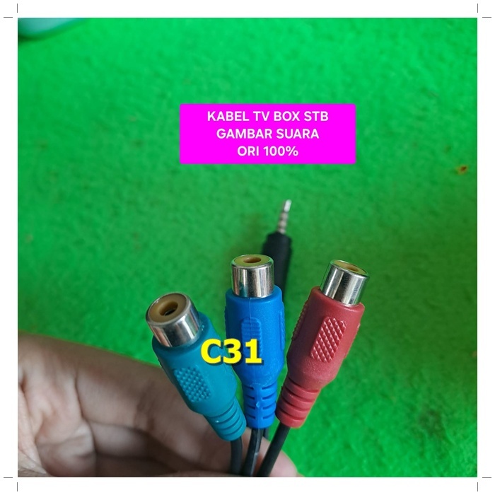 C31 KABEL 3 RCA RGB VIDEO LED TV BOX STB FEMALE CEWE AUX COWO 3 GARIS GAMBAR AUDIO KONEKTOR 3,5 3.5 