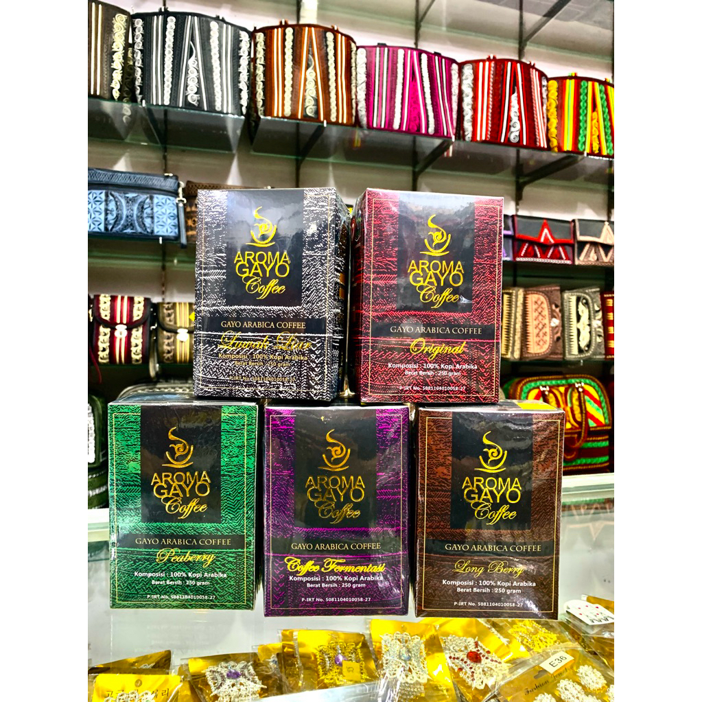 

kopi AROMA GAYO (original,peaberry,longberry,fermentasi”wine”,luwak”liar”.)