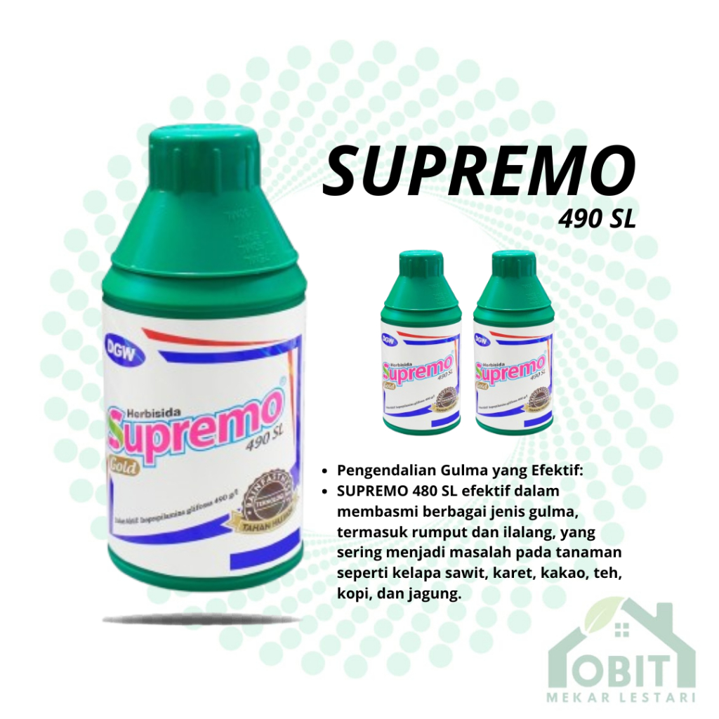 Herbisuda SUPREMO Gold 490 SL / obat rumput sistemik Supremo 1 Liter ORIGINAL PABRIK