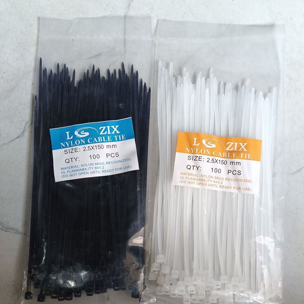 

PAKET (10 BUNGKUS) KABEL TIES 15CM 2,5MM X 150MM HITAM PUTIH
