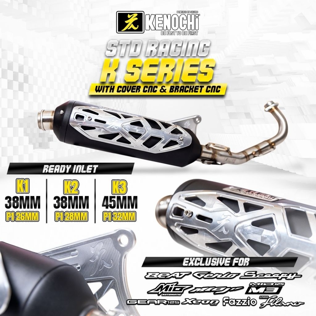 knalpot kenochi k series mio karbu mio sporty smile beat scoopy mio m3 filano fazzio gear 125 dengan