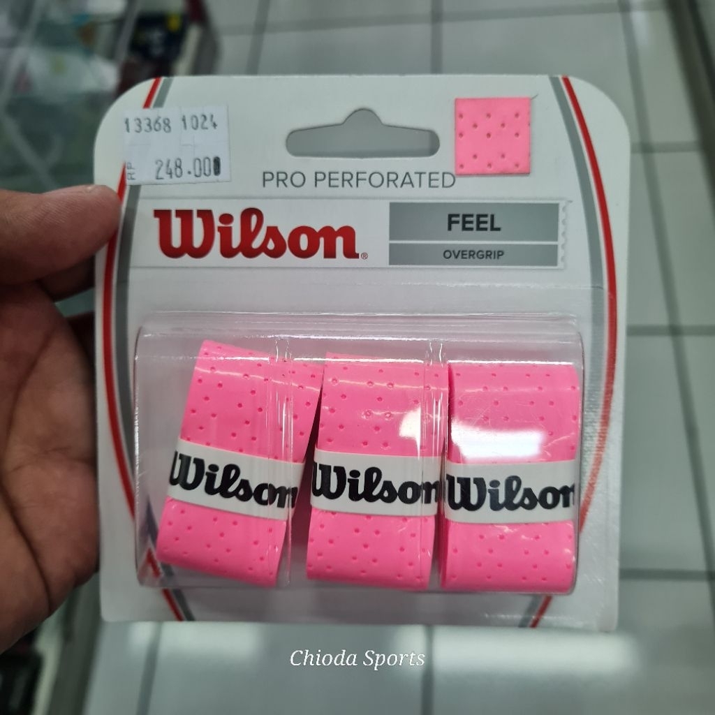 Grip Karet Raket Reket Badminton Bulutangkis Tenis Tennis Squash Wilson Pro Perforated Feel isi 3 Or