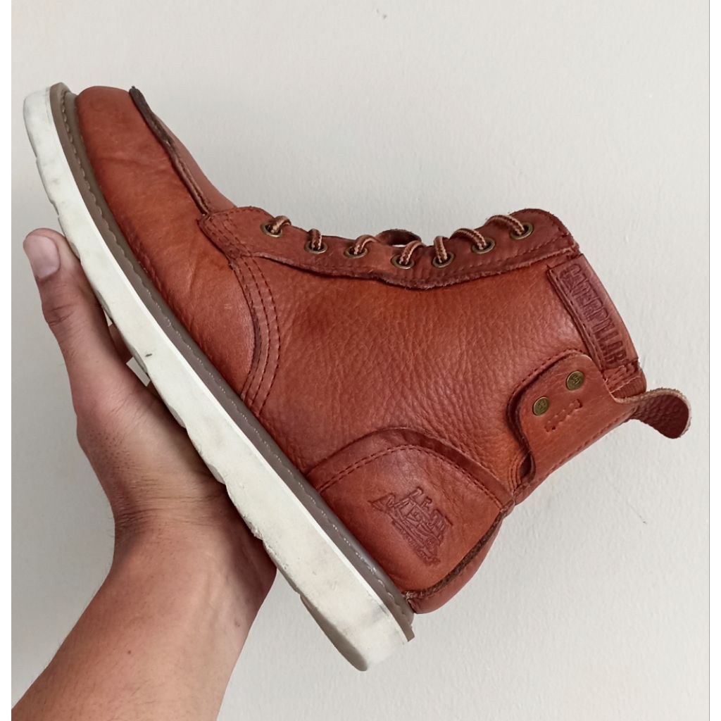 Caterpillar Moctoe Brown Leather Not Redwing Hawkins Thorogood Irish setter PERFECT CONDITIONS