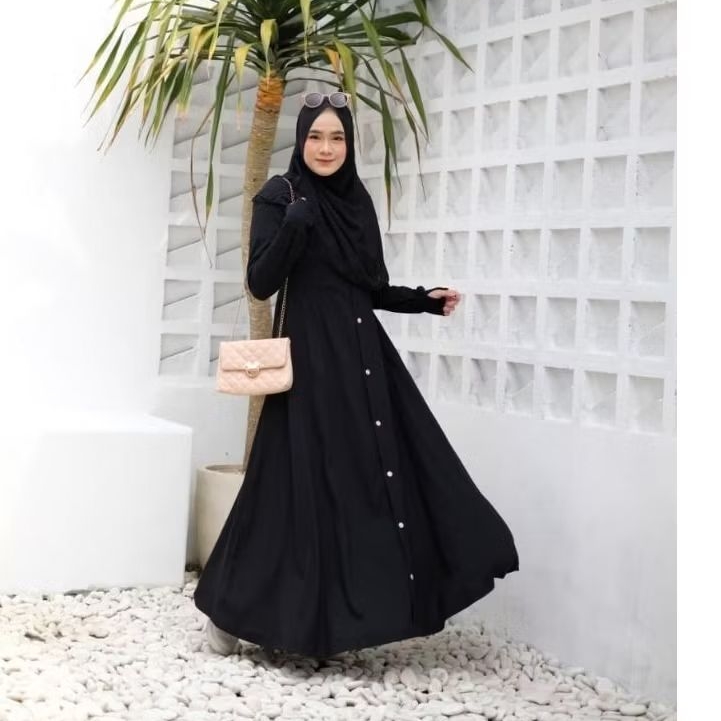 Gamis Adem Bahan Kaos / Gamis Casual / Gamis Meida