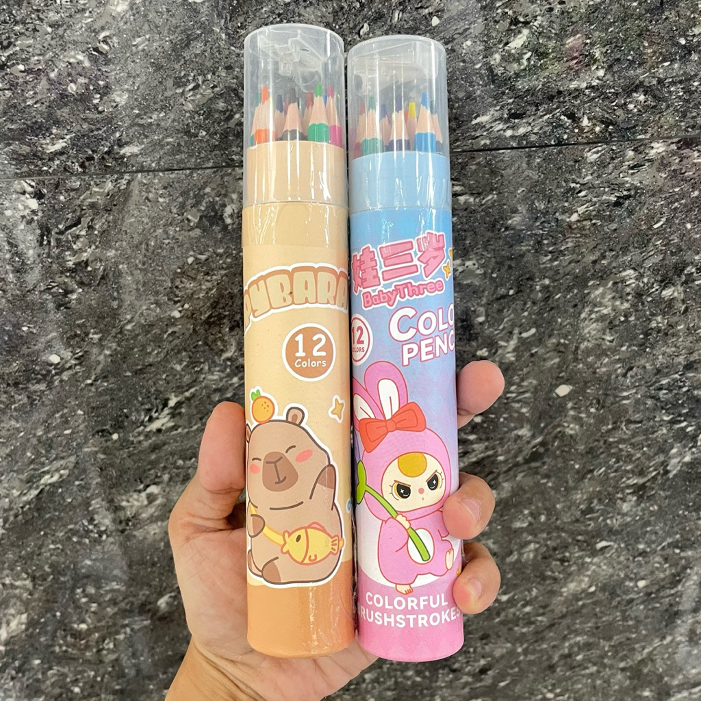 

PENSIL WARNA ISI 12 PCS | PENSIL WARNA TABUNG | PENSIL WARNA CAPYBARA LABUBU -