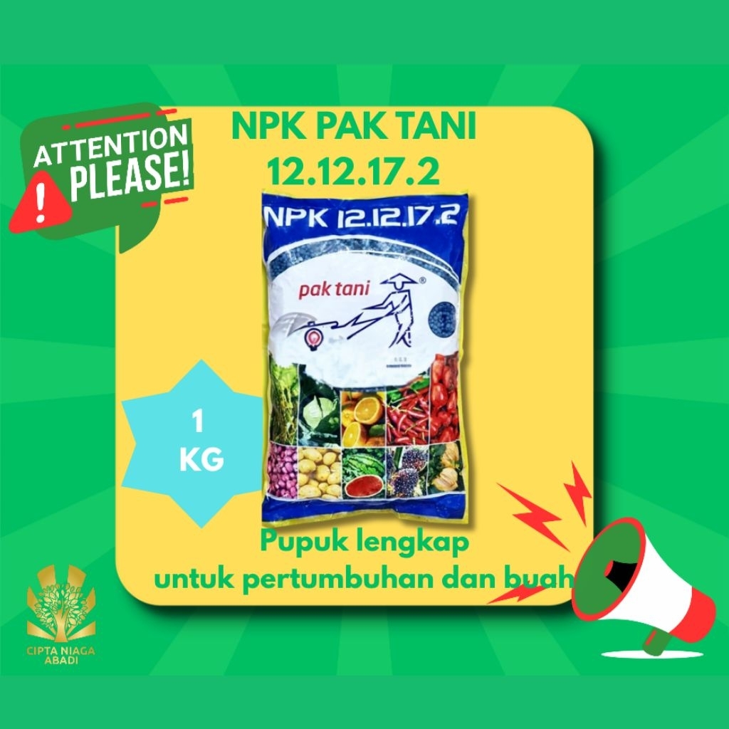 NPK Pak Tani 12-12-17-2, 1 kg Original pabrik