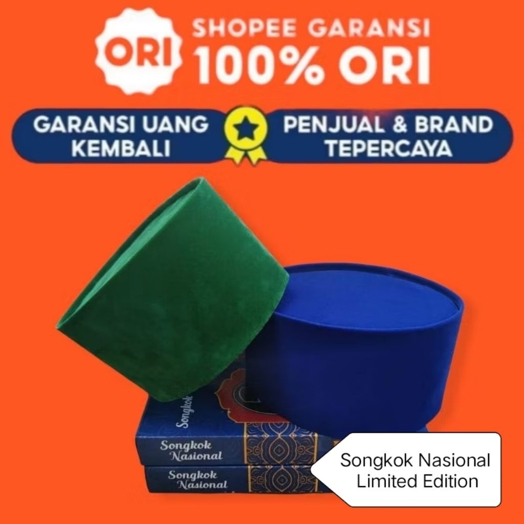 Exclusive Peci Biru Polos Tinggi 11 - 12cm Peci Hijau Polos Songkok Biru Polos Kopiah Biru Songkok H