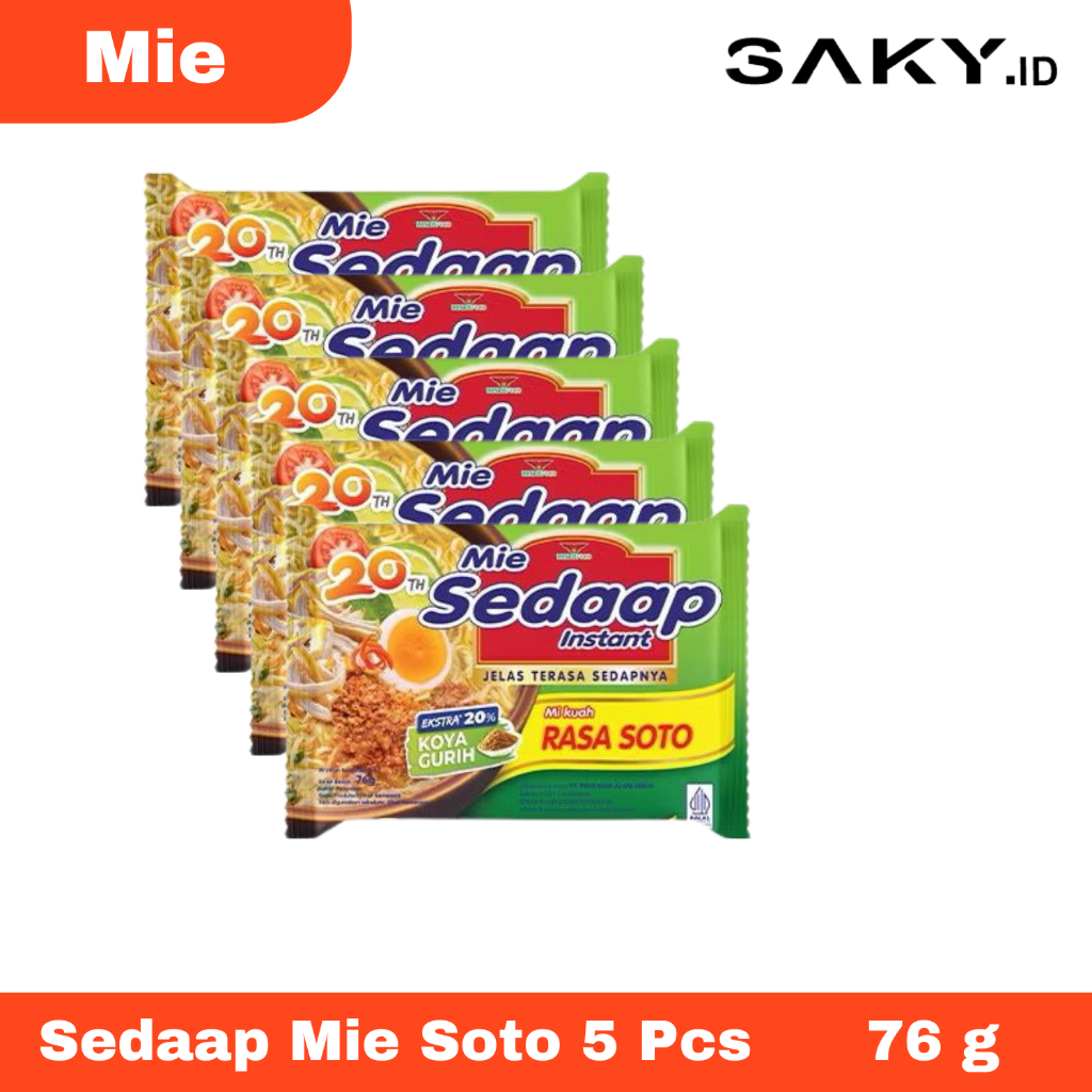 

Paket HEMAT Sedaap Mie Instant Soto 5 Pcs