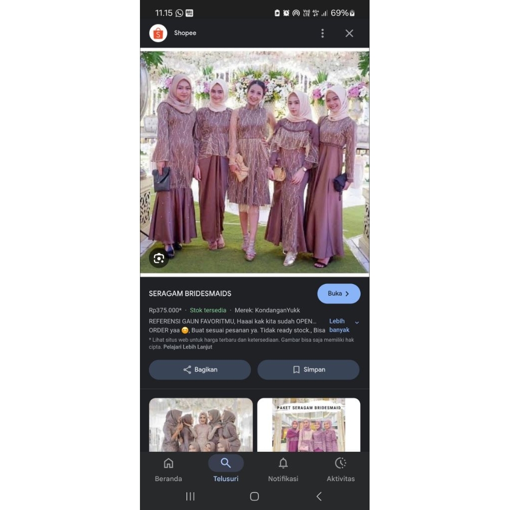 set kain bridesmaid