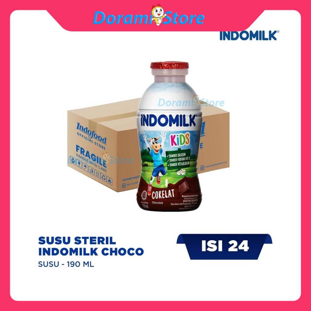 

Indomilk Kids Bottle Karton 190 ml Isi 24pcs / Susu Siap Minum Praktis