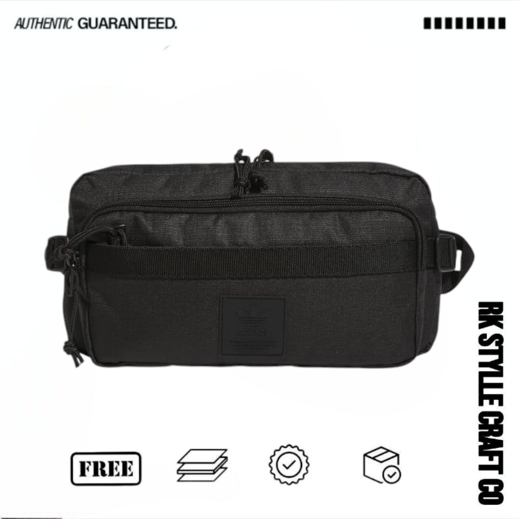 Tas Selempang | Tas Bahu | Tas Pria Wanita | Tas Adidas Rectangle 2.0 Crossbody Bag Black 100%Origin