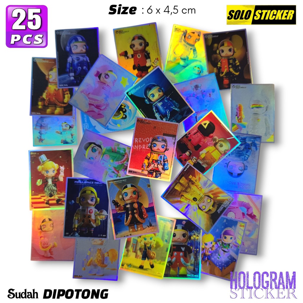 

Sticker Pack Mega Space Molly Hologram Waterproof untuk Stiker Laptop Journal Diary Notebook