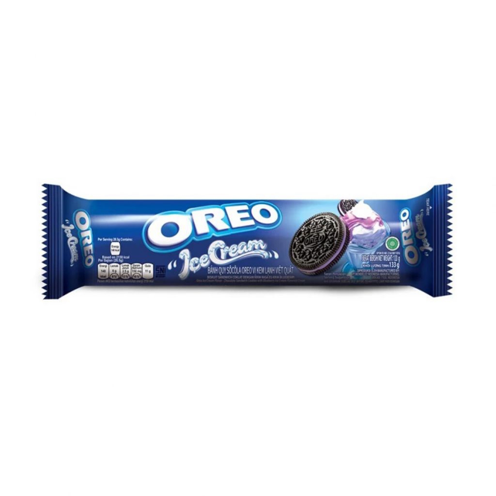 

Oreo Biskuit Sandwich Ice Cream Blueberry 110 gram