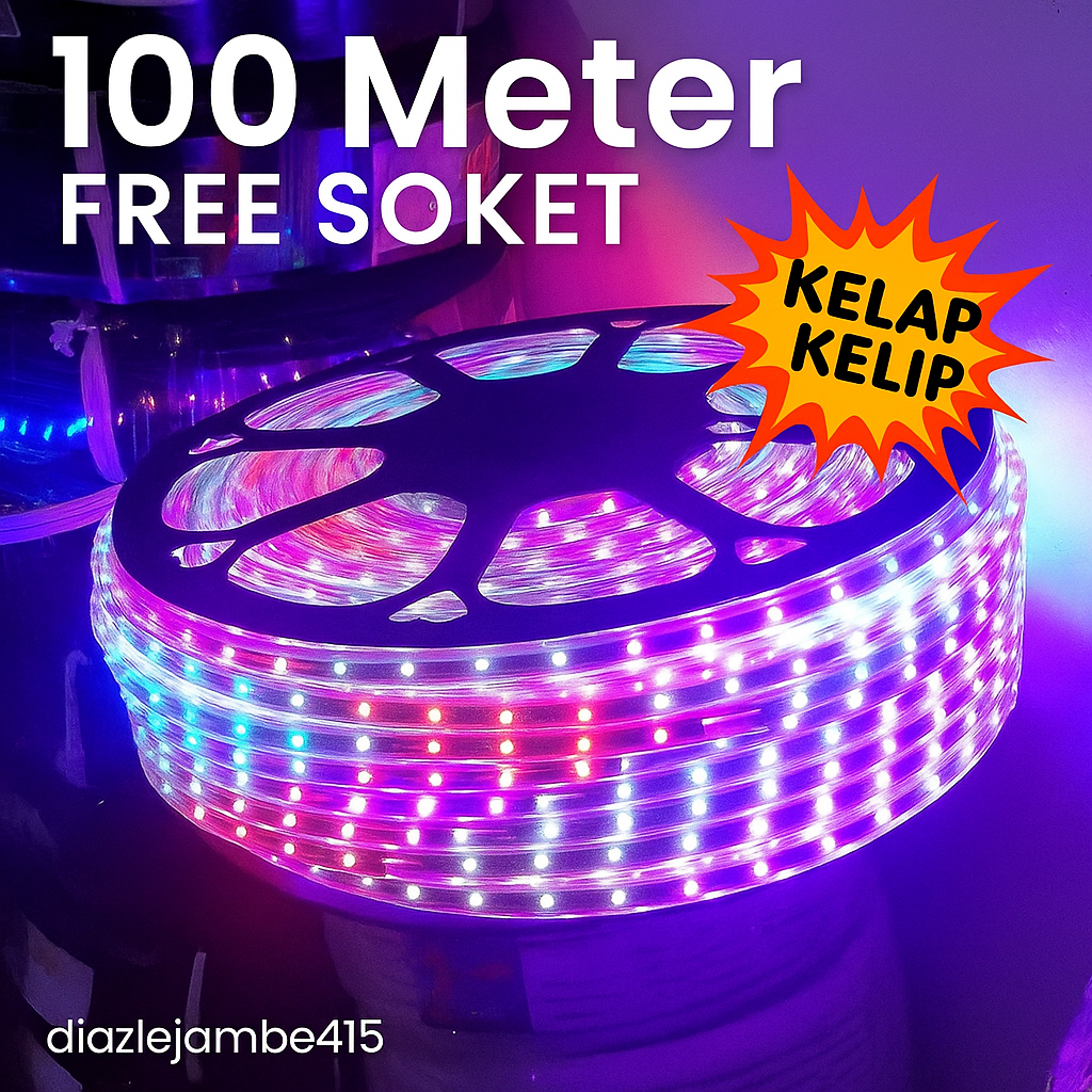 Lampu Led Natal 100 50 20 10 Meter Kelap Kelip Warna Warni Outdoor Waterproof Led Selang Strip RGB