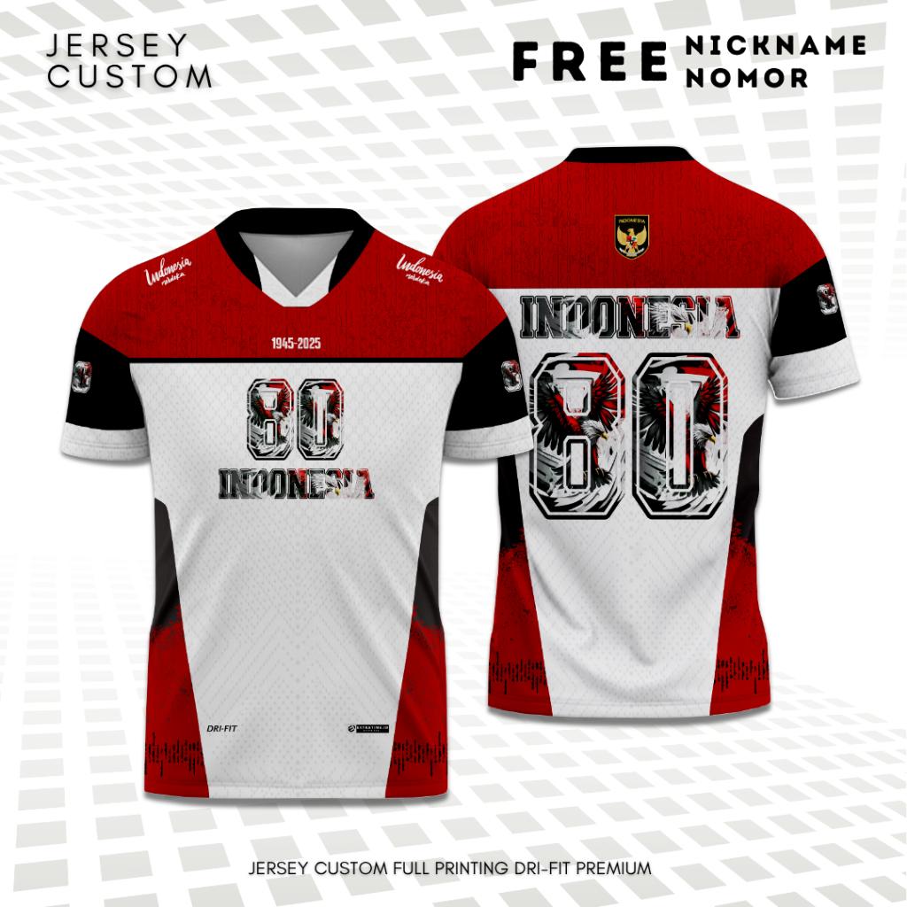 BAJU JERSEY AGUSTUSAN BAJU JERSEY KARANG TARUNA HUT RI 80 DIRGAHAYU INDONESIA MERDEKA