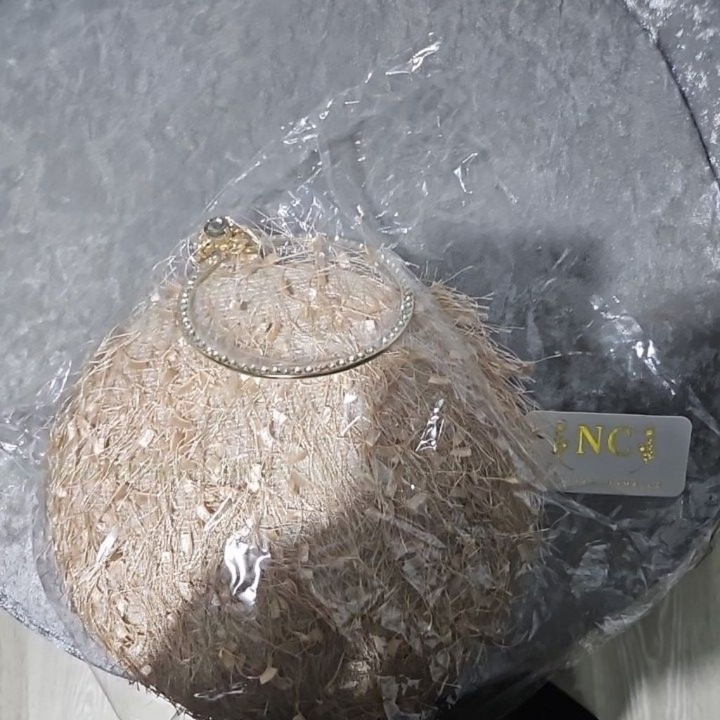 BNIB Nikita Caramello Apricot Tas Pesta Bulat Mewah