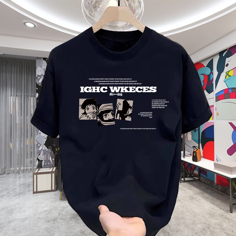 【Gratis Ongkir】 Kaos Pria Katun Berat Gaya Retro Amerika Tren di Instagram √ COD