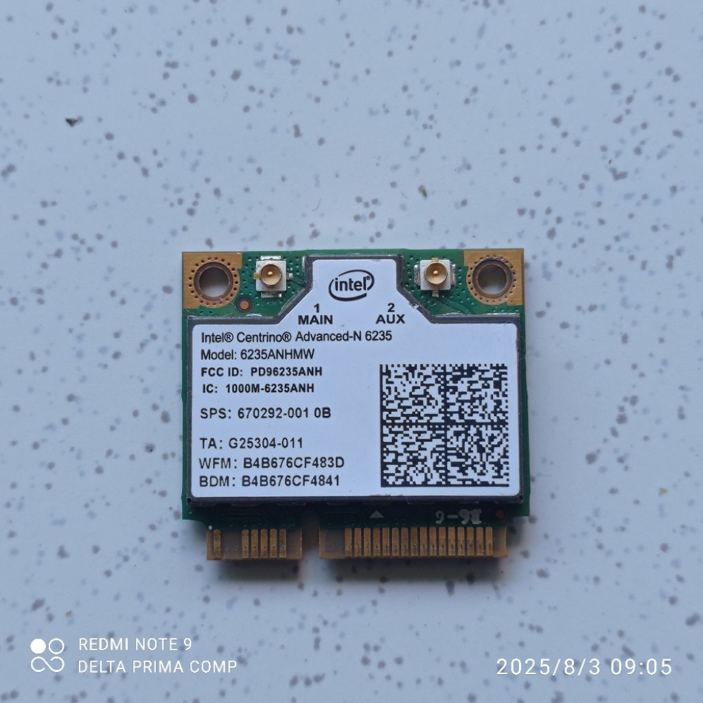Wifi card netbook acer travelmate B113 acer aspire 756 V5-131 intel centino advanced-N 6235