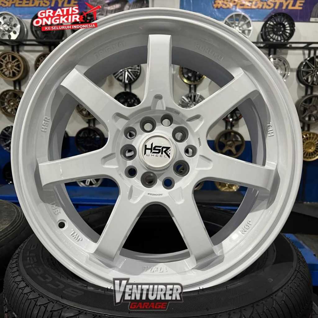 promo velg mobil ertiga hrv xpander crv new veloz ring 17 hsr boroko srd r17 warna putih - malang