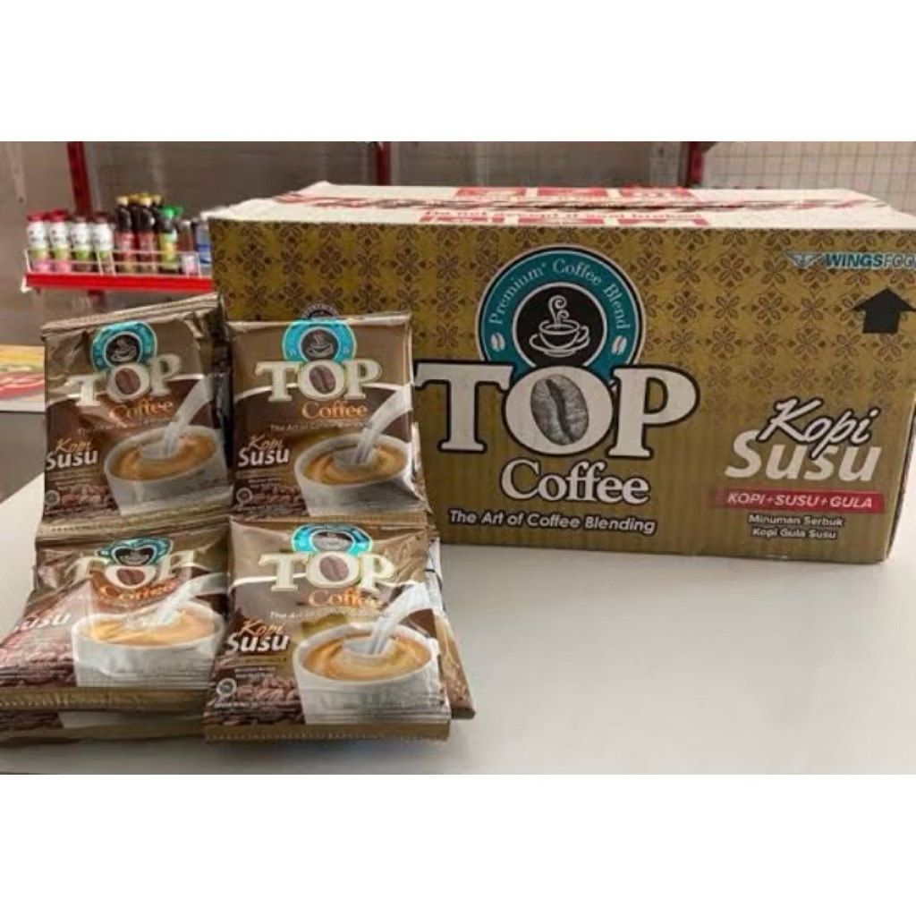 

1 DUS TOP KOPI SUSU RENCENG KOPI INSTAN (10 renceng/120 sachet) Coffee
