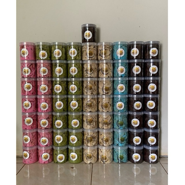 

Kripik Pisang Lumer Berbagai Varian Rasa 200gr Pertoples (dengan toplesnya 250gr)