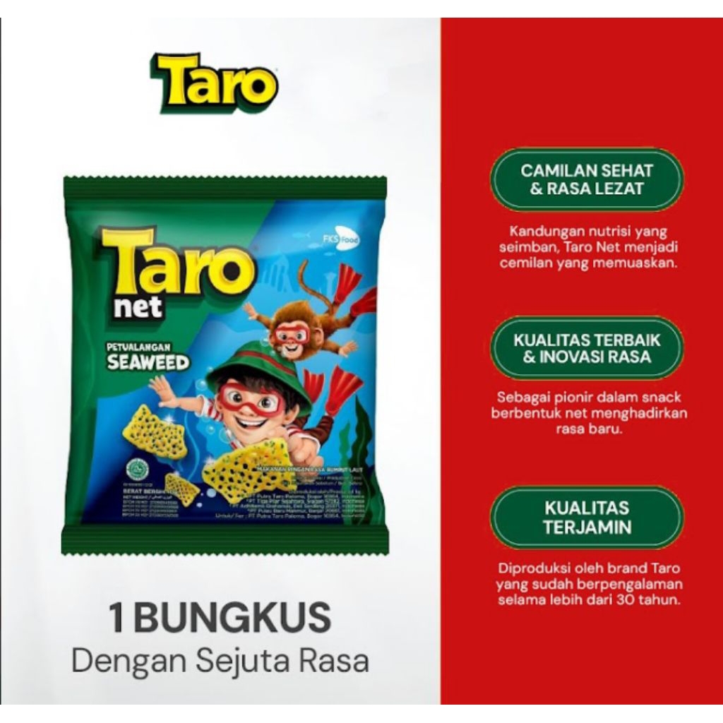 

Taro - Seaweed - Small Pack - 1 Karton (4renceng) - 40 Pcs - 17gr