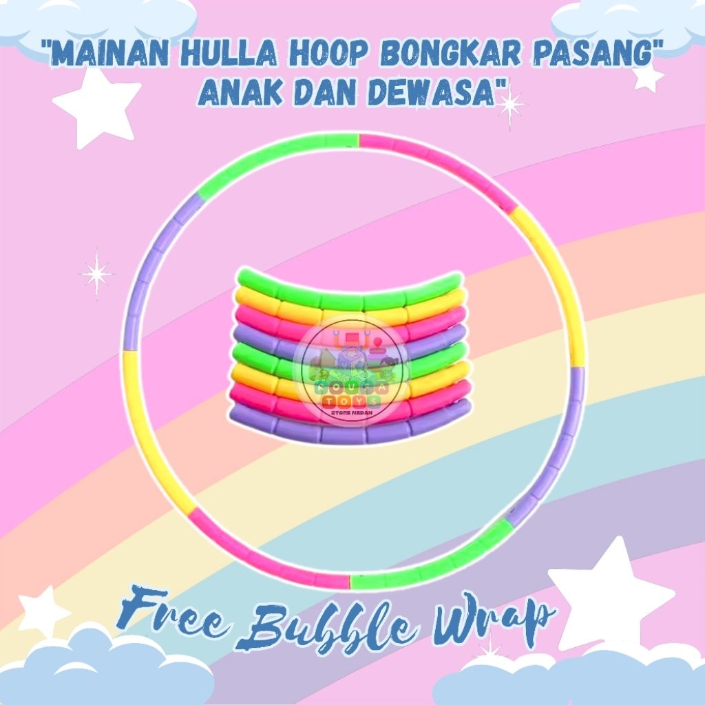 Mainan Hullla Hoop Bongkar Pasang Warna Warni / Hulahup Anak Dan Dewasa Bongkar Pasang / Mainan Anak