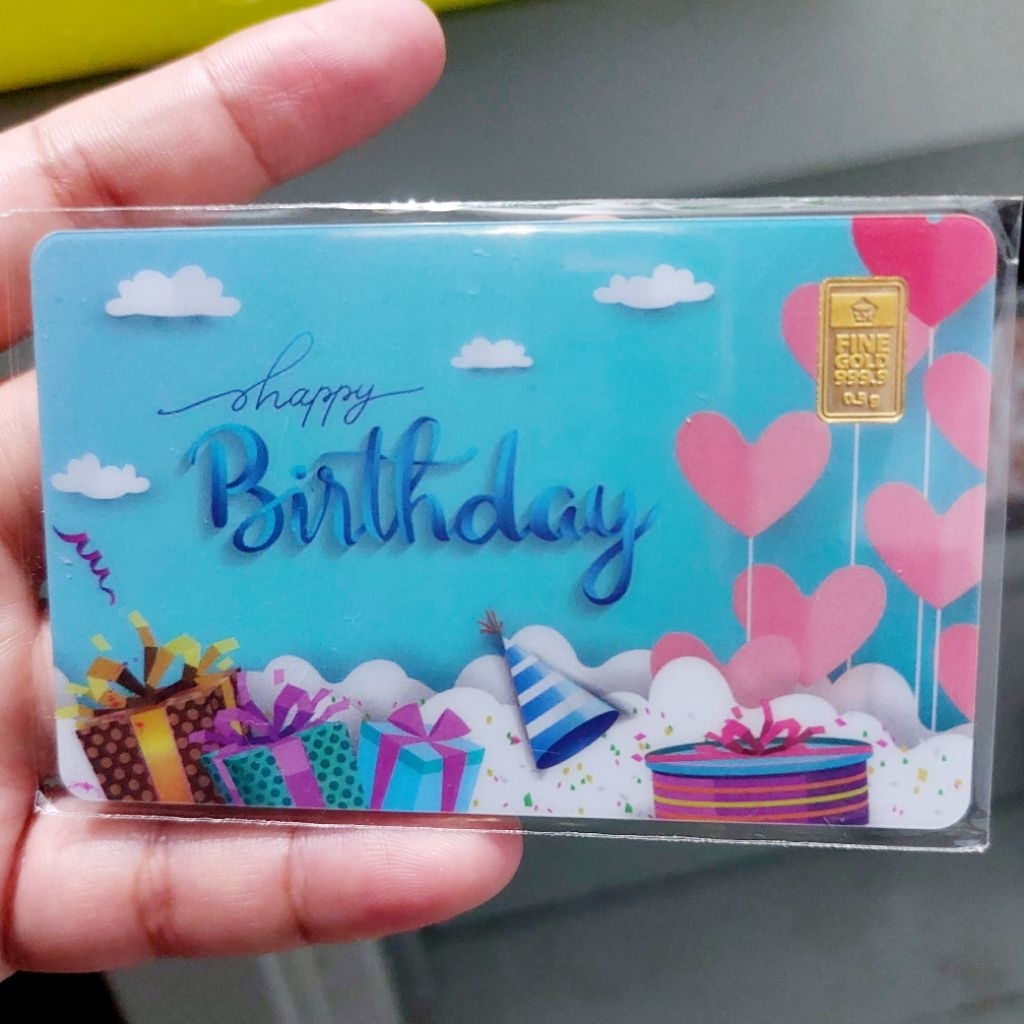 KADO HADIAH ULANG TAHUN UCAPAN SELAMAT HAPPY BIRTHDAY 0.5 GRAM HARI KELAHIRAN CEWE COWO ASLI ORIGINA
