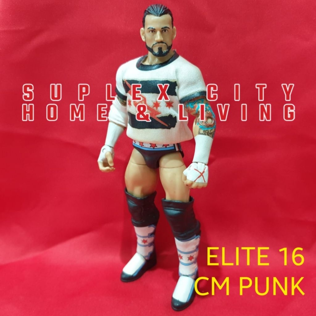 CM PUNK ACTION FIGURE MATTEL WWE ELITE 16