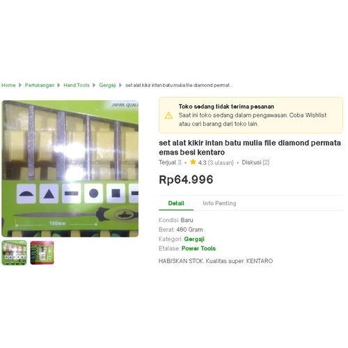 

set alat kikir intan batu mulia file diamond permata emas besi kentaro